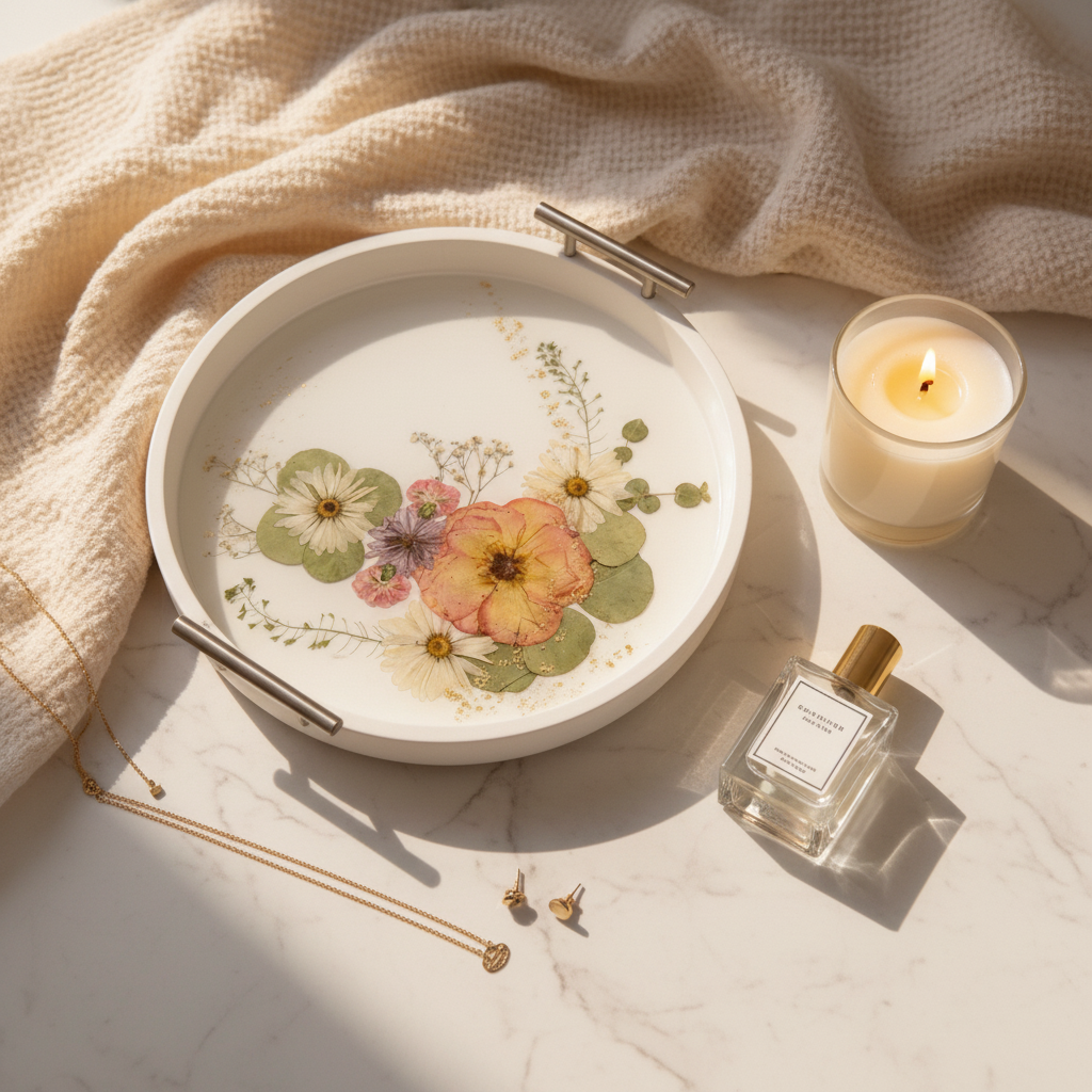 Blush Garden Floral Tray